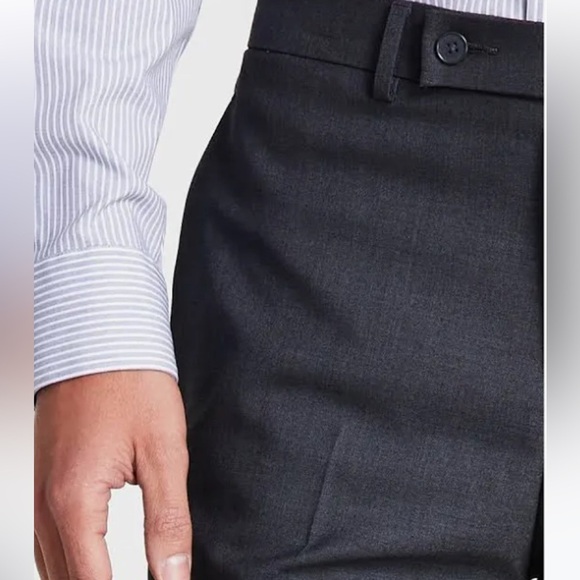 MENS CALVIN KLEIN CLASSIC SLIM FIT DARK GRAY WRINKLE FREE DRESS PANTS SZ 34X30 - Picture 1 of 11